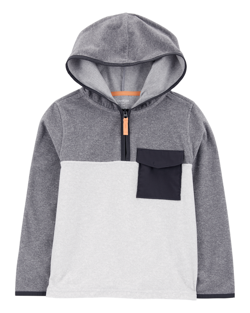 Kid Colorblock Fleece Pullover - Gray, image 1 of 3 slides