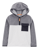 Kid Colorblock Fleece Pullover - Gray, image 1 of 3 slides