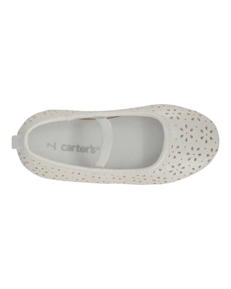 Toddler Floral Ballet Flats - White, image 4 of 7 slides