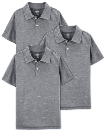 Kid 3-Pack Active Mesh Uniform Polos in Moisture Wicking BeCool™ Fabric, 