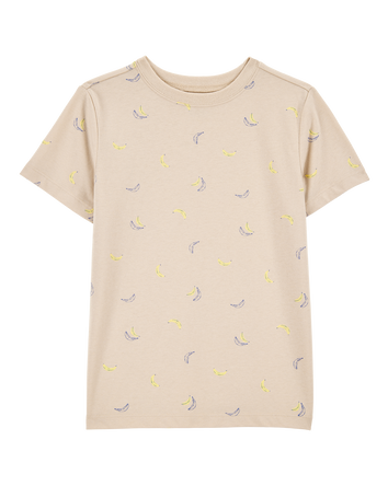 Boys Banana Print Short-Sleeve Tee - Brown, 