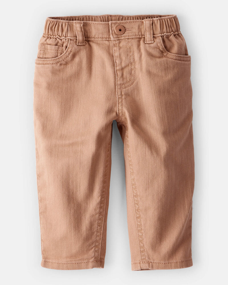 Baby Boy 100% Cotton Pull-On Fashion Pants - Tan, image 1 of 4 slides