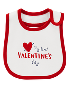 Baby My First Valentine's Day Teething Bib, image 1 of 3 slides