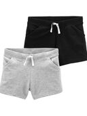 Black/Heather - Kid 2-Pack French Terry Shorts