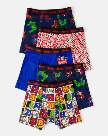 Boys 5-Pack ©Marvel Print Boxer Brief Underwear - Navy/Blue, 