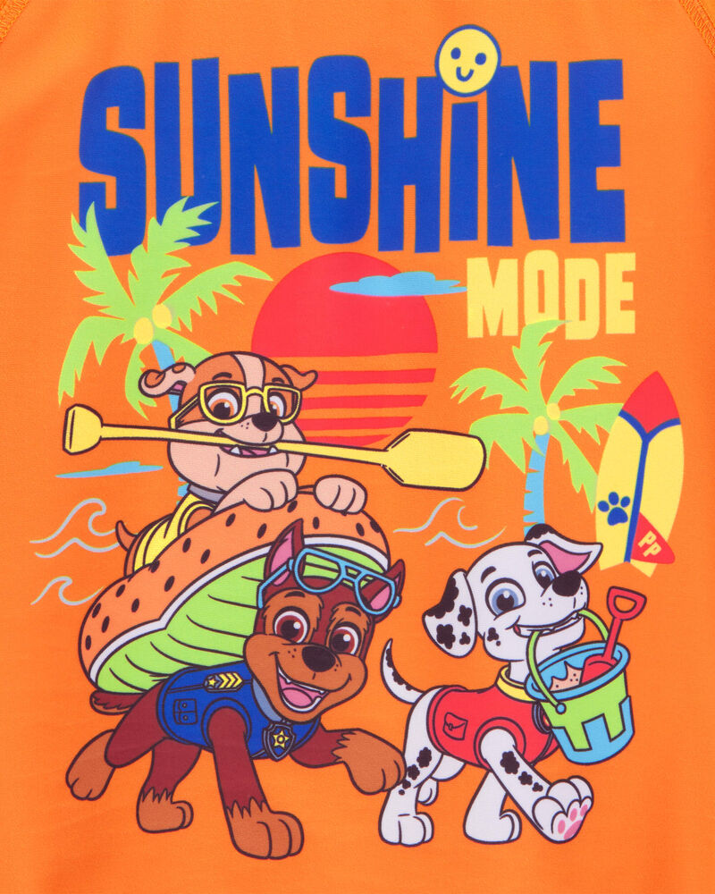 Toddler PAW Patrol Long-Sleeve Rashguard Swim Top - Orange, image 2 of 2 slides