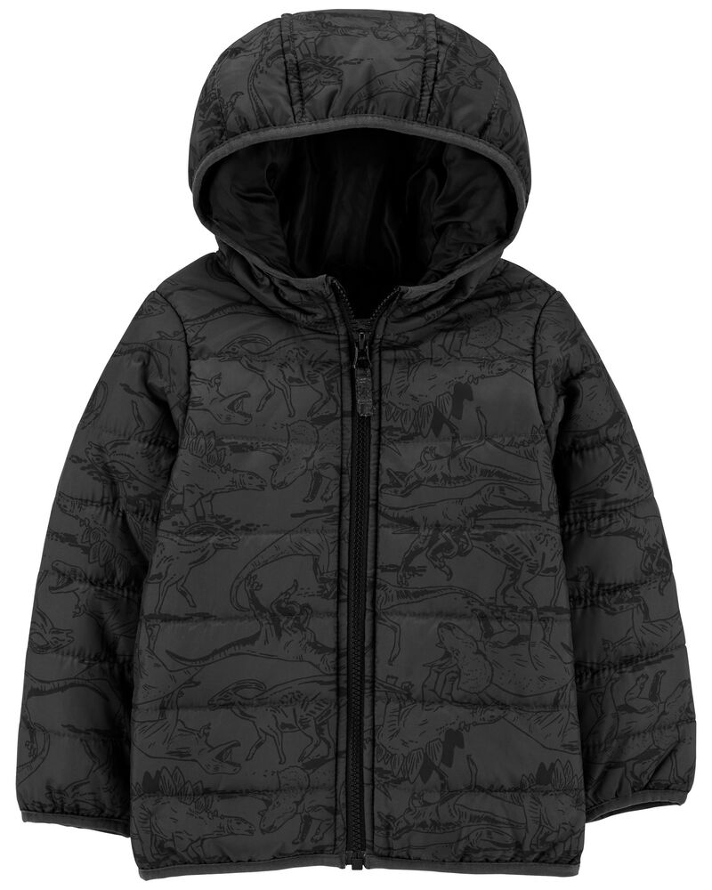 Toddler Dinosaur Packable Puffer Jacket, image 2 of 5 slides