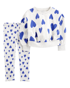 Baby 2-Piece Heart Sweatshirt & Pant Set, image 1 of 3 slides