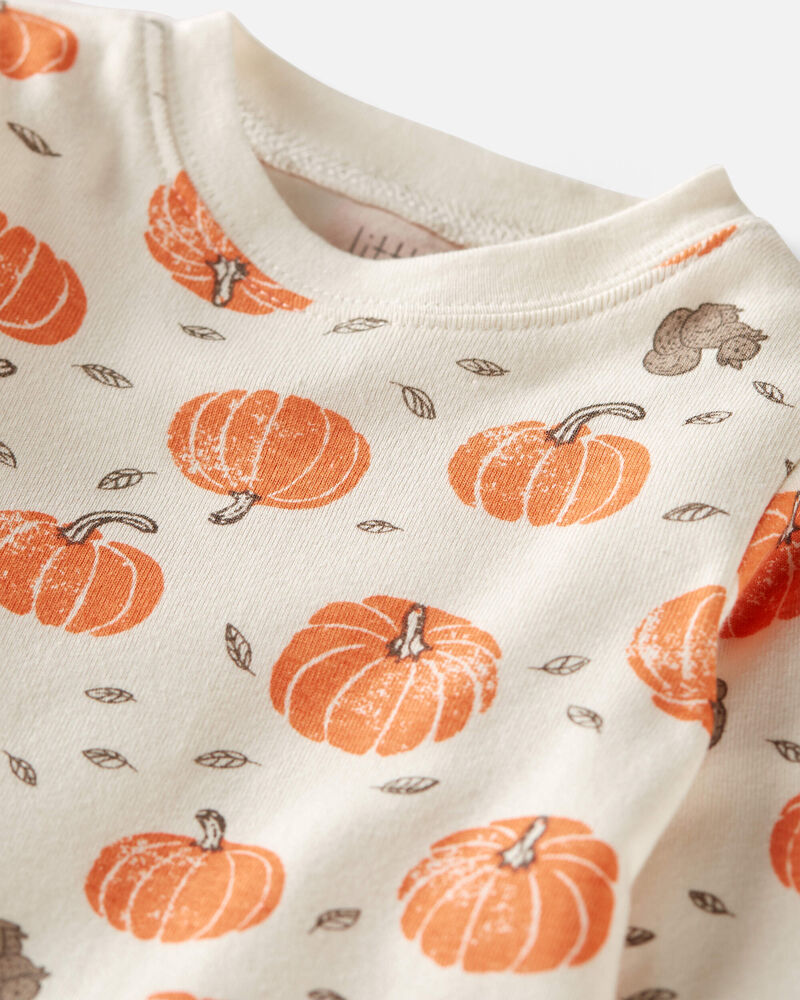 Baby Organic Cotton Pajamas Set in Harvest Pumpkins, image 3 of 5 slides