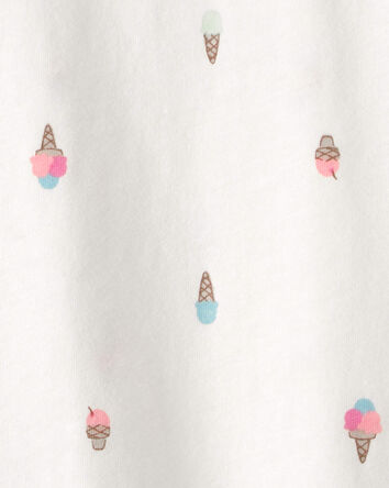 Baby Girl Ice Cream Top - White, 