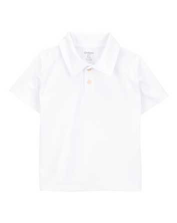 Toddler Active Uniform Polo Shirt in Moisture Wicking BeCool™ Fabric - White, 