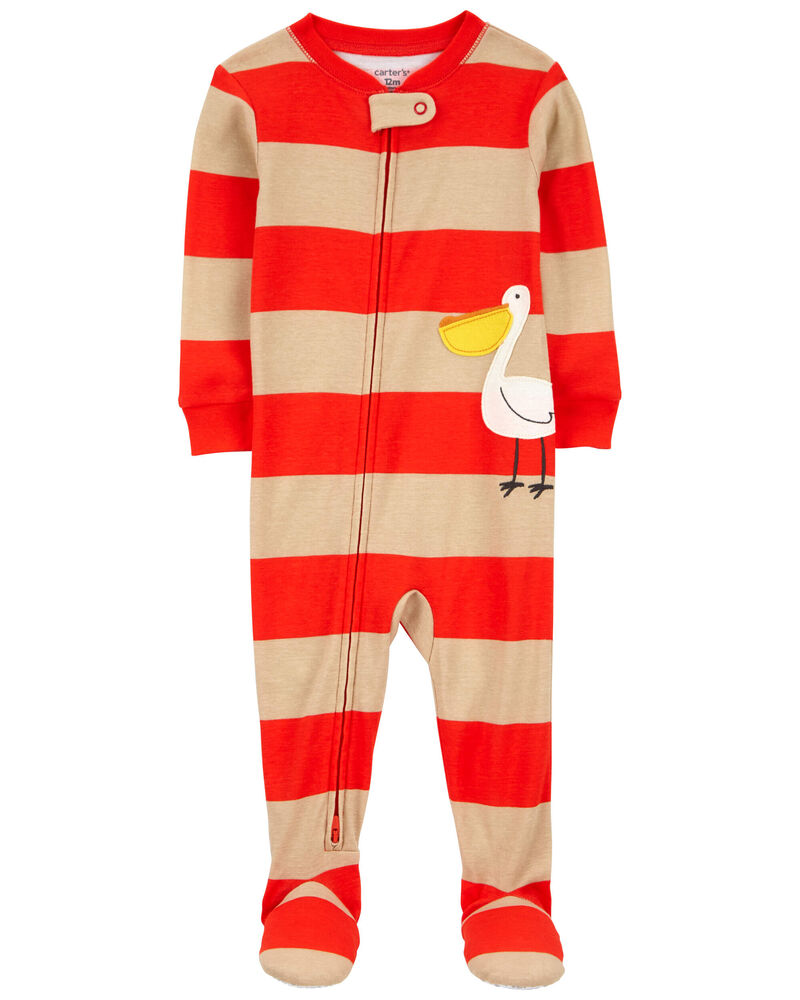 Baby 1-Piece Pelican 100% Snug Fit Cotton Footie Pajamas, image 1 of 2 slides