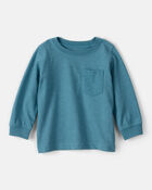 Baby Boy Long-Sleeve Pocket Tee - Teal, image 1 of 3 slides