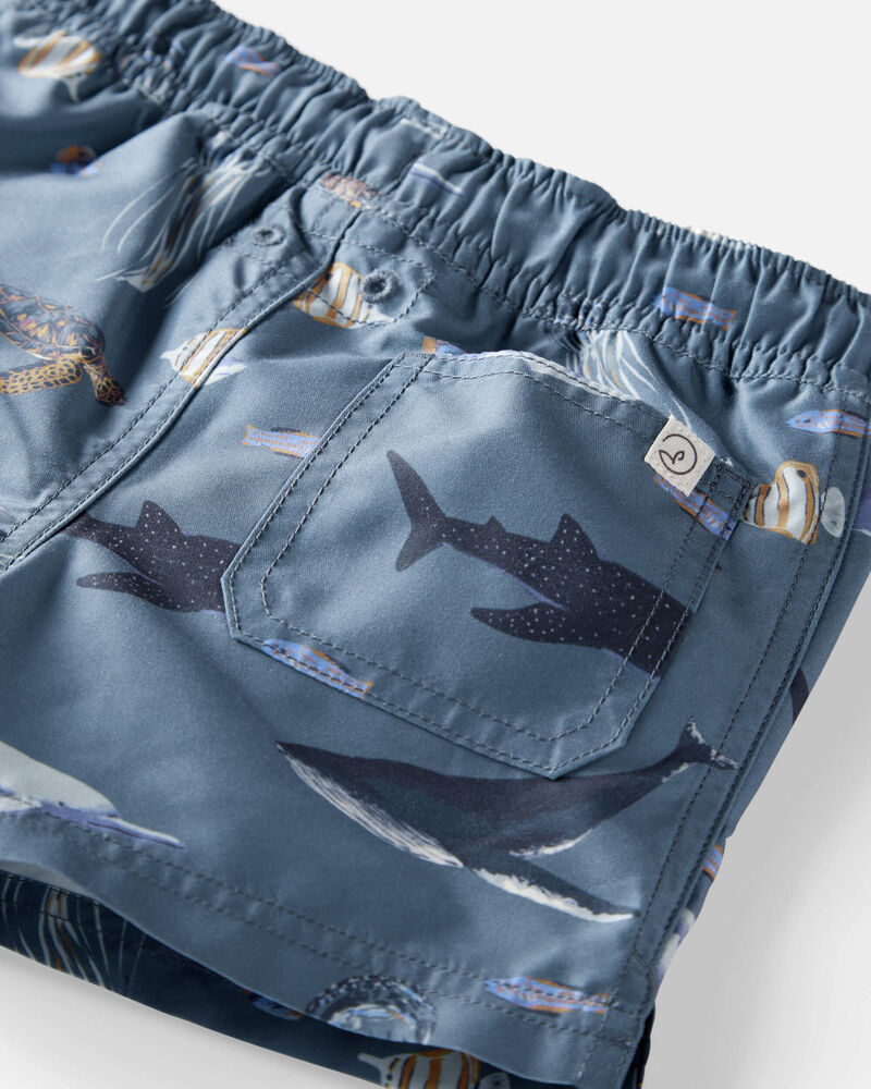Toddler Boy Recycled Ocean-Print Swim Trunks, image 3 of 3 slides