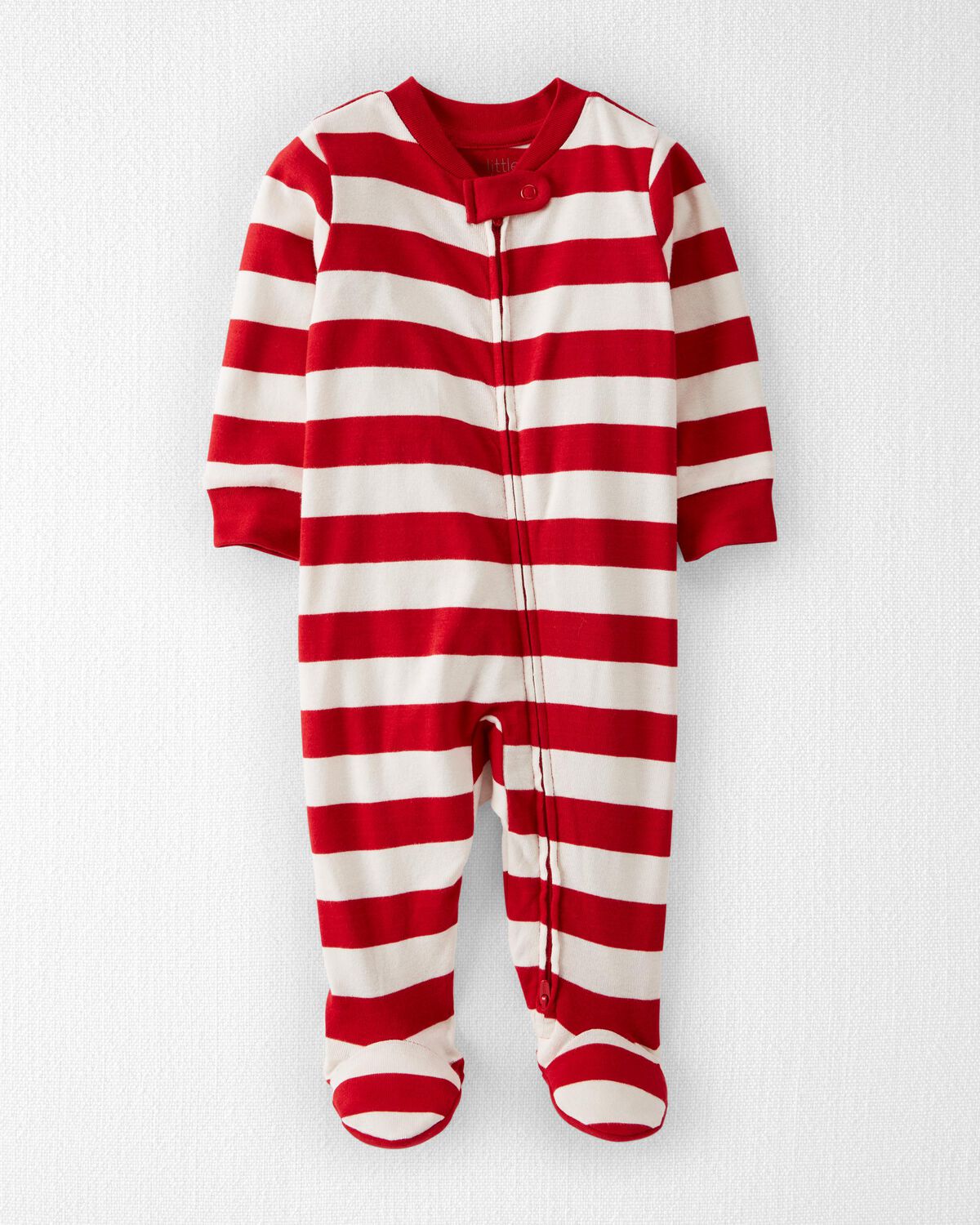 Holiday Red Stripe Baby Organic Cotton Sleep & Play Pajamas