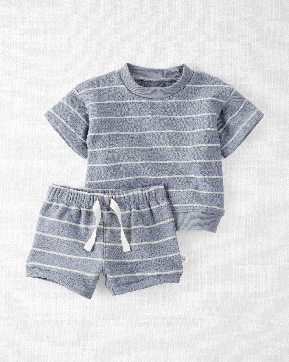 Baby Organic Cotton Blue Striped 2-Piece Set
