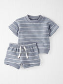 Blue Stripe - Baby Organic Cotton Blue Striped 2-Piece Set
