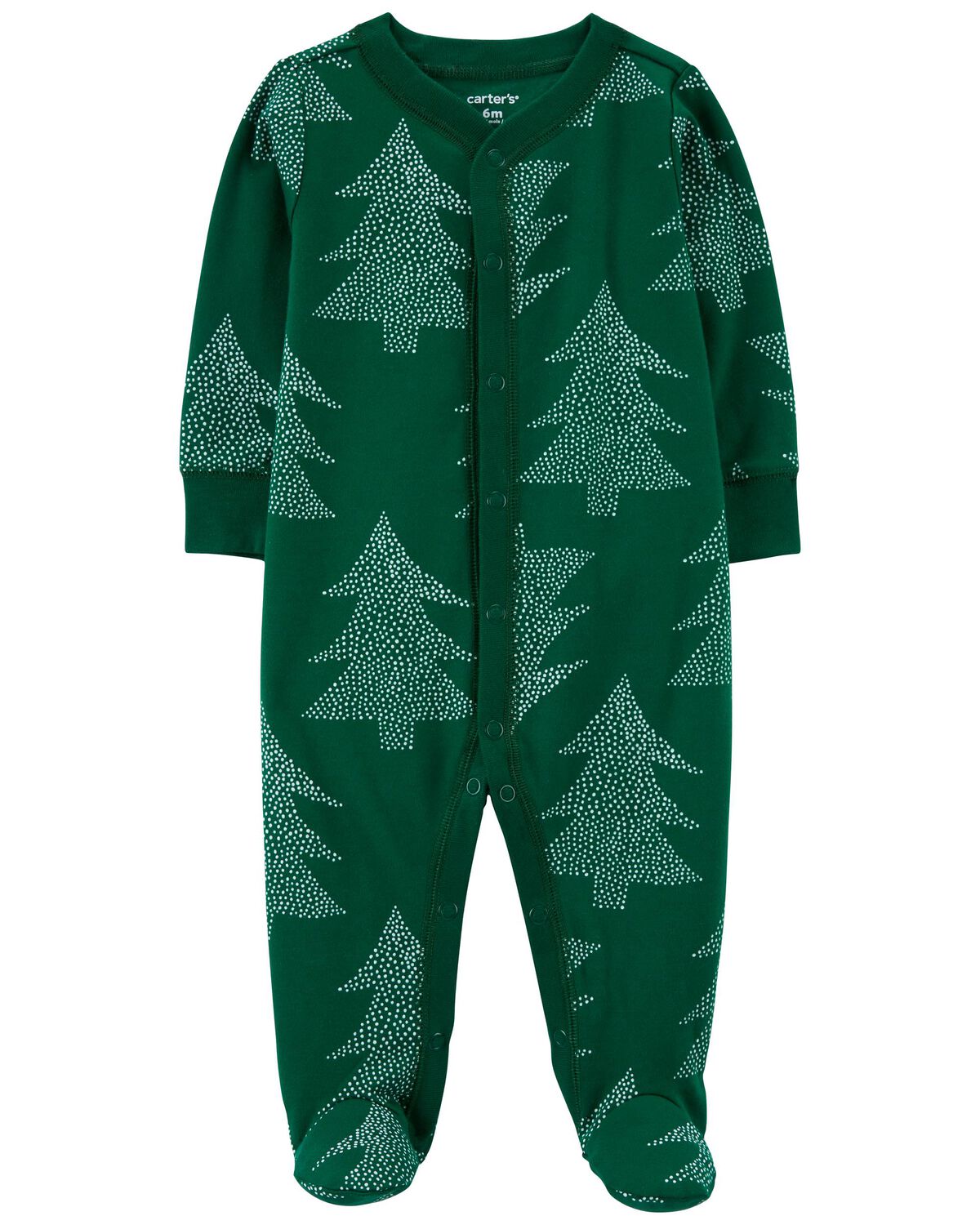 Baby Christmas Tree Snap-Up Cotton Sleep & Play Pajamas