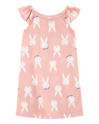 Kid Bunny Print Easter Nightgown - Pink, image 1 of 3 slides