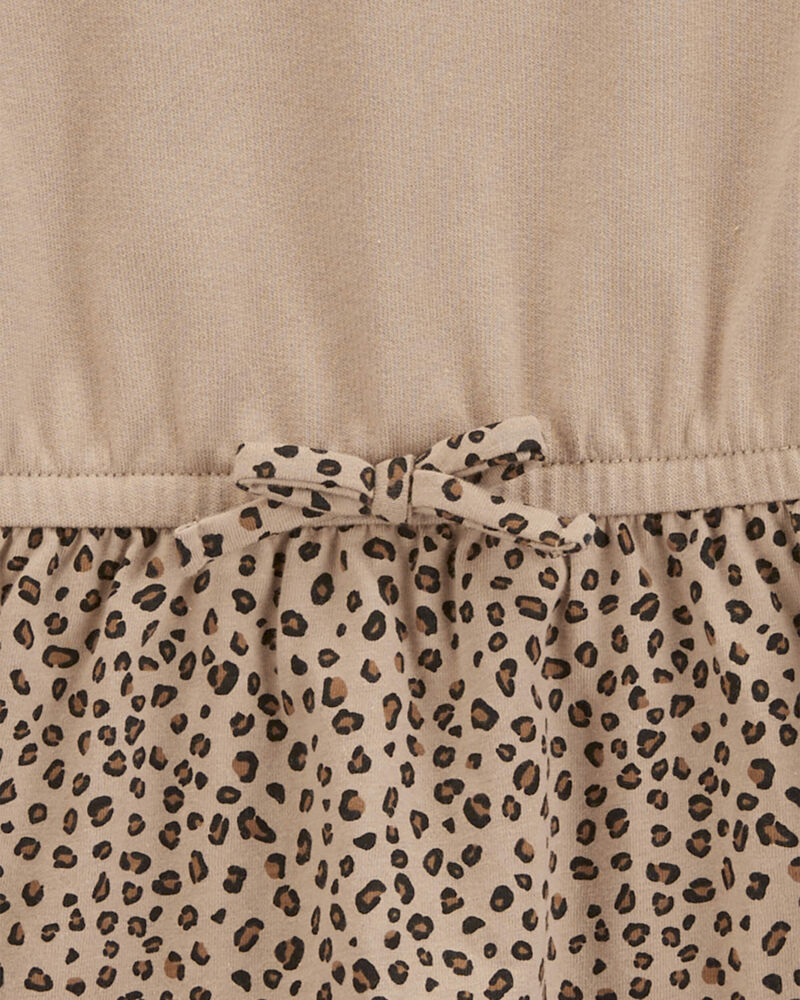 Kid Leopard Ruffle Long-Sleeve Dress, image 3 of 4 slides