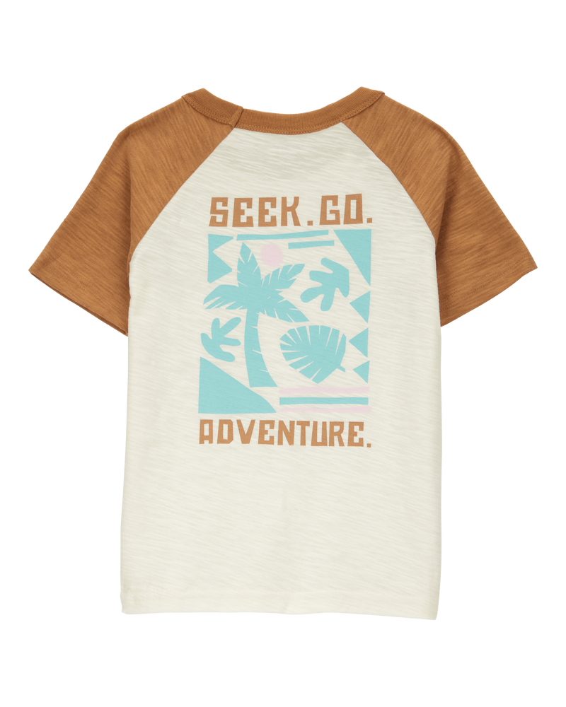 Baby Cotton Short-Sleeve Tee - Brown, image 2 of 4 slides