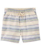 Toddler Baja Striped Drawstring Canvas Shorts, image 1 of 2 slides