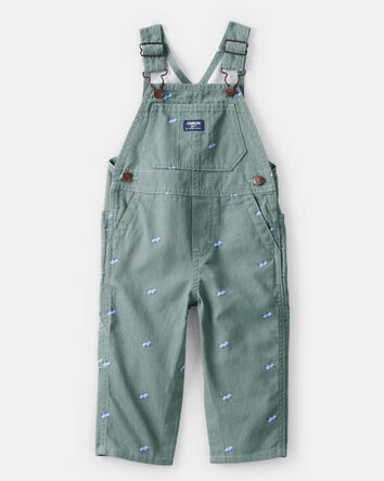 Baby Race Car Print Overalls - Green, 
