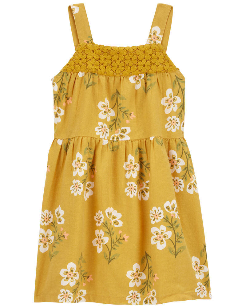 Baby Floral Linen Dress, image 1 of 4 slides