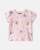 Baby Bluey Floral Print Short-Sleeve Graphic Tee - Pink, image 1 of 4 slides