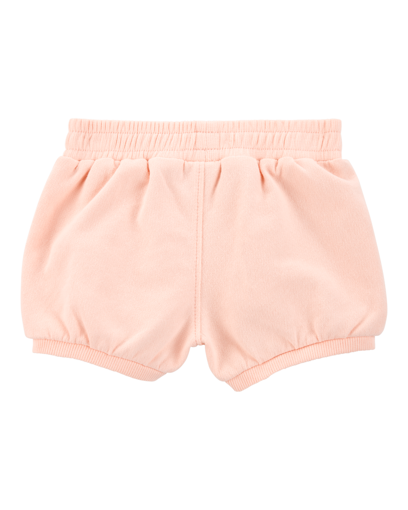 Baby Pull-On French Terry Shorts - Pink, image 2 of 4 slides