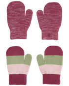 Toddler 2-Pack Striped Mittens, image 1 of 2 slides