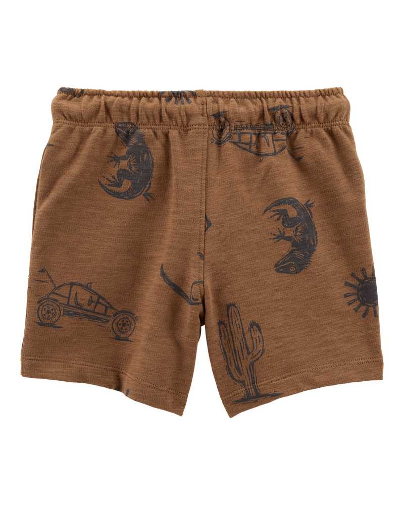 Baby Desert Pull-On Cotton Shorts - Brown, image 2 of 4 slides