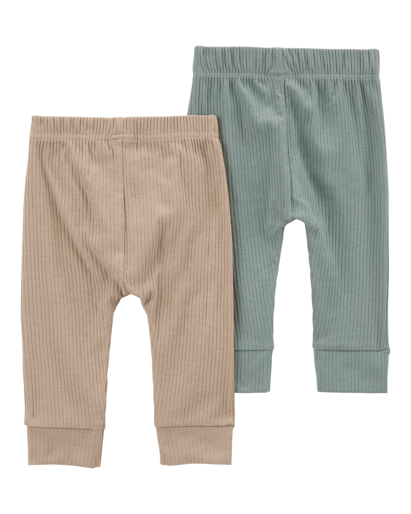 Baby 2-Pack Pull-On Drop Needle Pants, image 2 of 5 slides