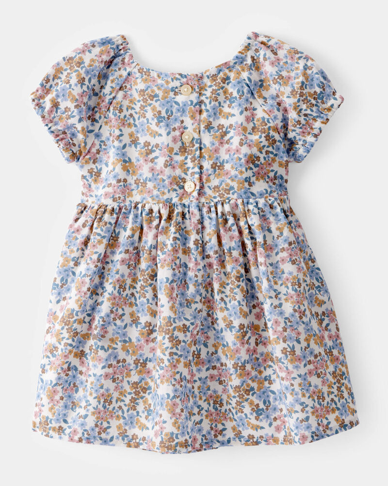 Baby Smocked Floral Print Dress , image 2 of 5 slides
