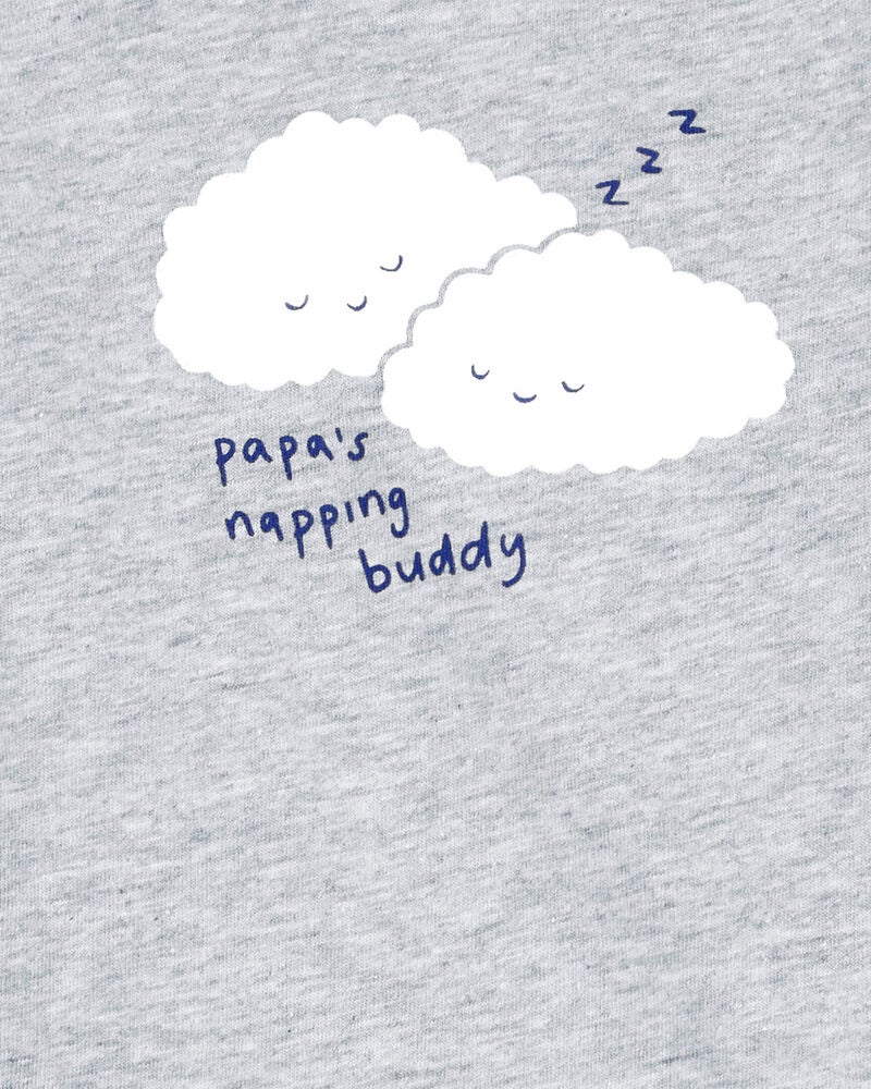 Baby 'Papa's Napping Buddy' Cloud Long-Sleeve Bodysuit, image 2 of 3 slides