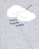 Baby 'Papa's Napping Buddy' Cloud Long-Sleeve Bodysuit, image 2 of 3 slides