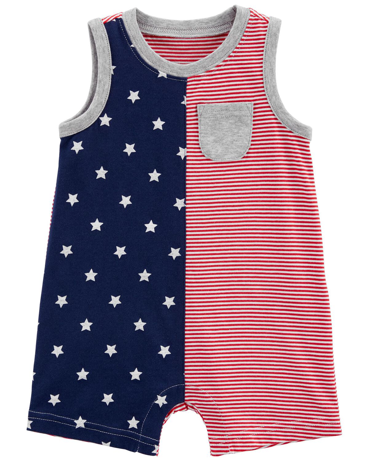 Baby 4th Of July Cotton Romper