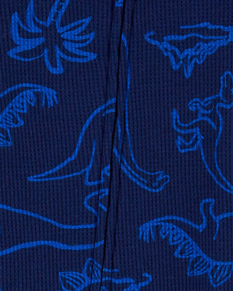Toddler 1-Piece Dinosaur Thermal Footie Pajamas, image 2 of 3 slides