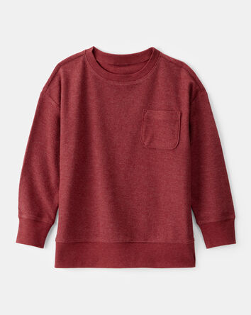 Boys French Terry Pullover Sweatshirt - Burgundy, 