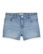 Kid Eyelet Hem Iconic Denim Short - Brit Wash, image 1 of 5 slides
