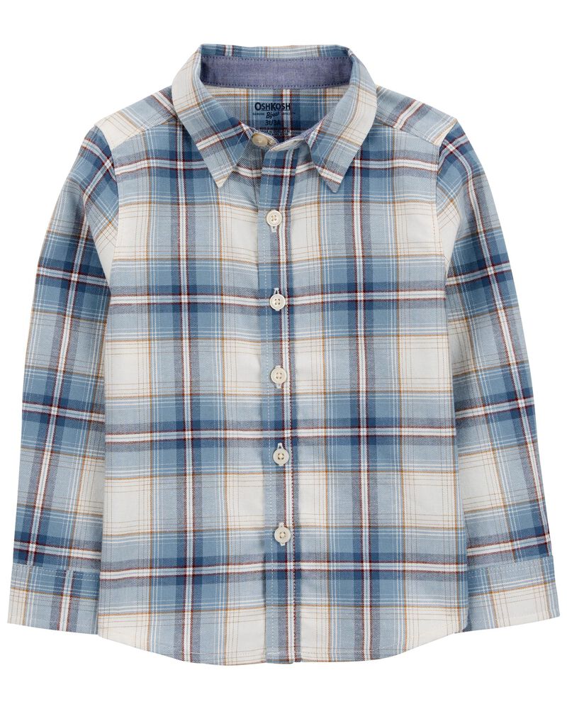 Plaid Button-Front Shirt, image 2 of 4 slides