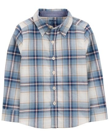 Plaid Button-Front Shirt, 