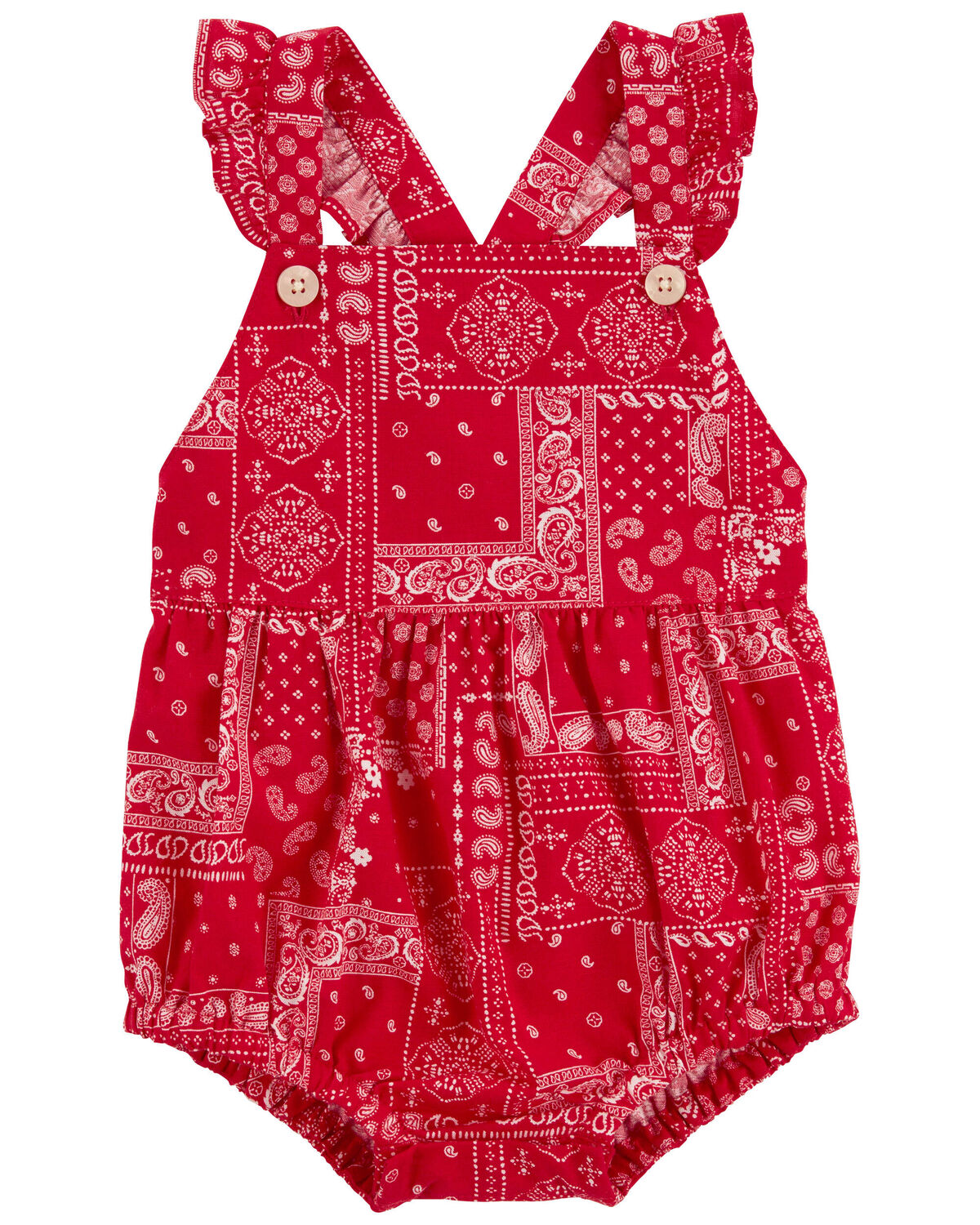 Red Baby Bandana Print CrissCross Bubble