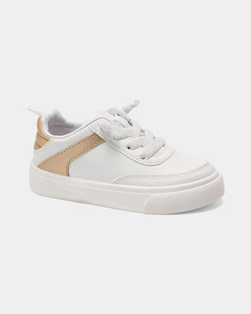 Toddler Girl Casual Sneakers - White/Gold, 