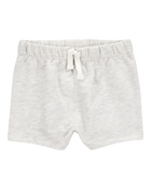 Baby 2-Pack Pull-On Slub Jersey Shorts - Pink/Grey, image 2 of 7 slides