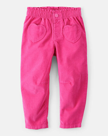 Toddler Girl Heart Pocket Barrel Pants - Pink, 