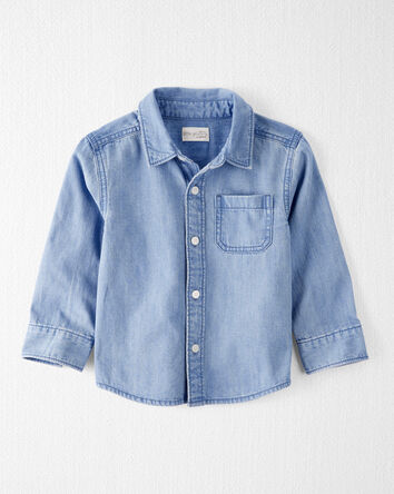 Toddler Organic Cotton Chambray Button-Front Shirt, 