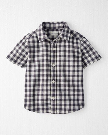 Toddler Gingham Button-Front Shirt Made With Linen and LENZING™ ECOVERO™ , 