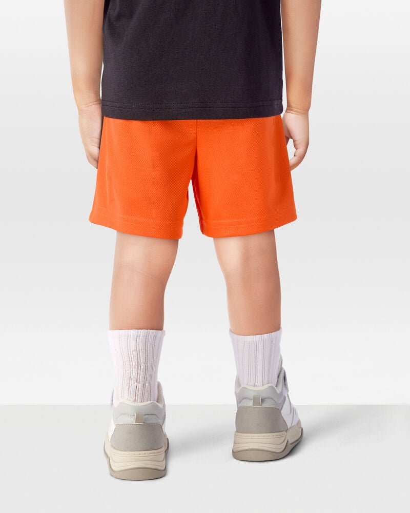 Toddler Active Mesh Shorts - Orange, image 3 of 6 slides