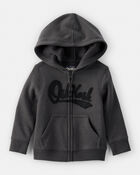 Toddler Boy OshKosh Fleece Logo Zip Jacket - Black, image 1 of 3 slides